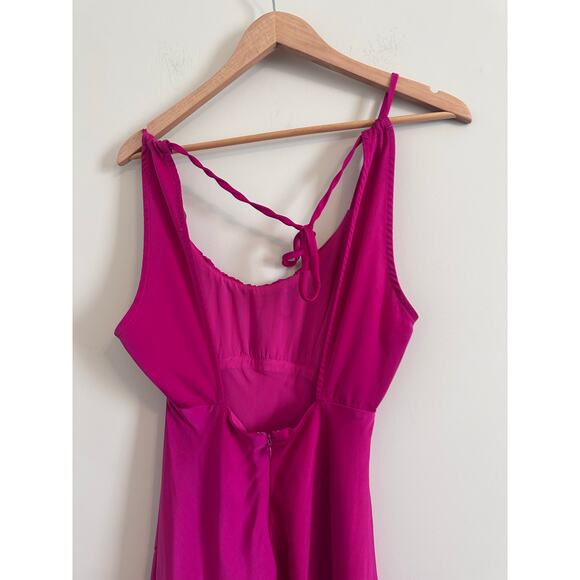 ASTR Pink Ruched Bust Slit Midi Dress Size XS - Picture 5 of 6